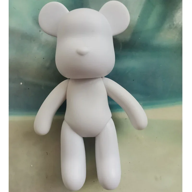 Handmade Various Size Fluid bear POPOBE White Blank Mold Vinly Toys Bear for DIY Painted Medicom Toys Collectors