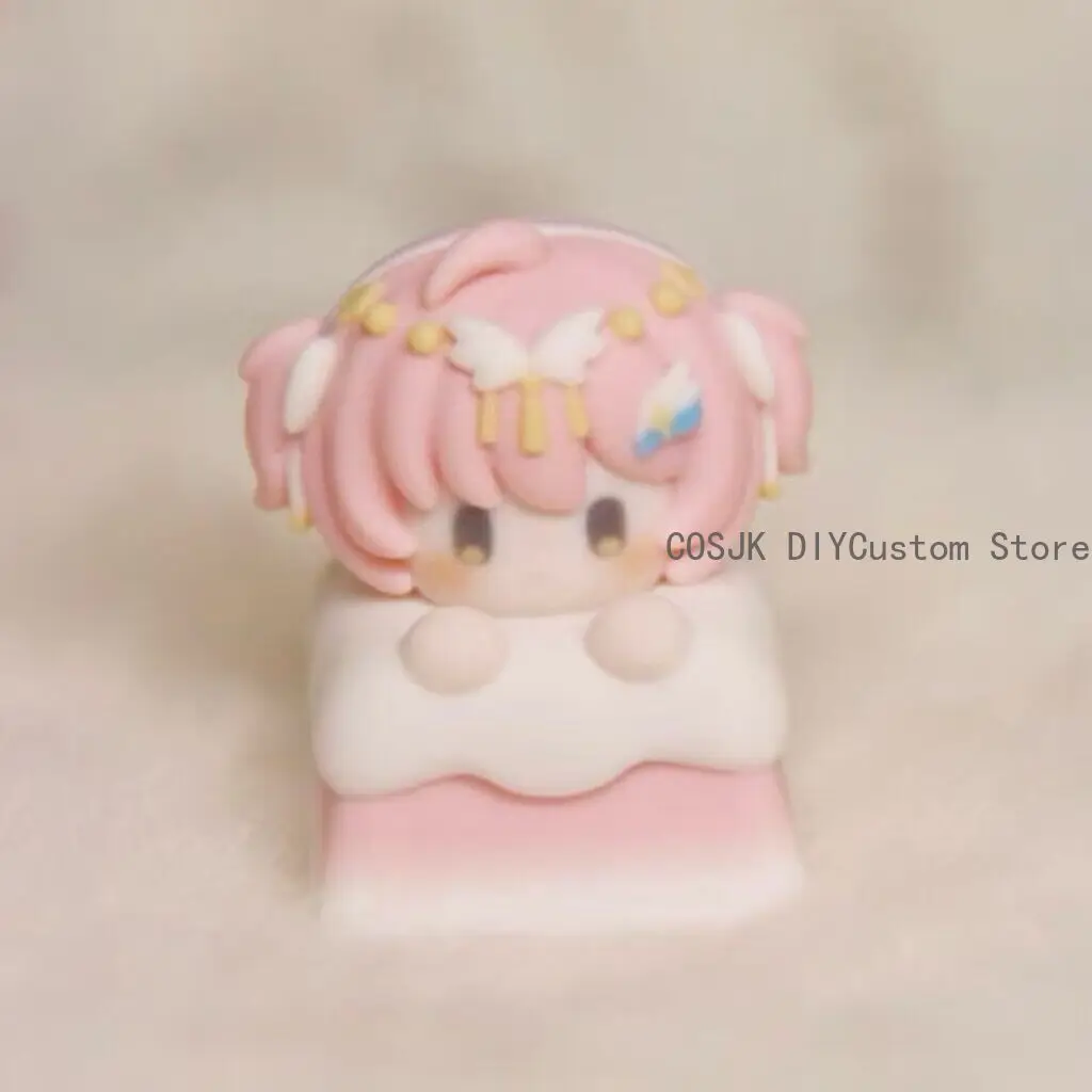 Game Wuthering Waves childhood Aemeath Anime Keycaps Resin Material for Mechanical Keyboard Accessories Key Caps Birthday Gift