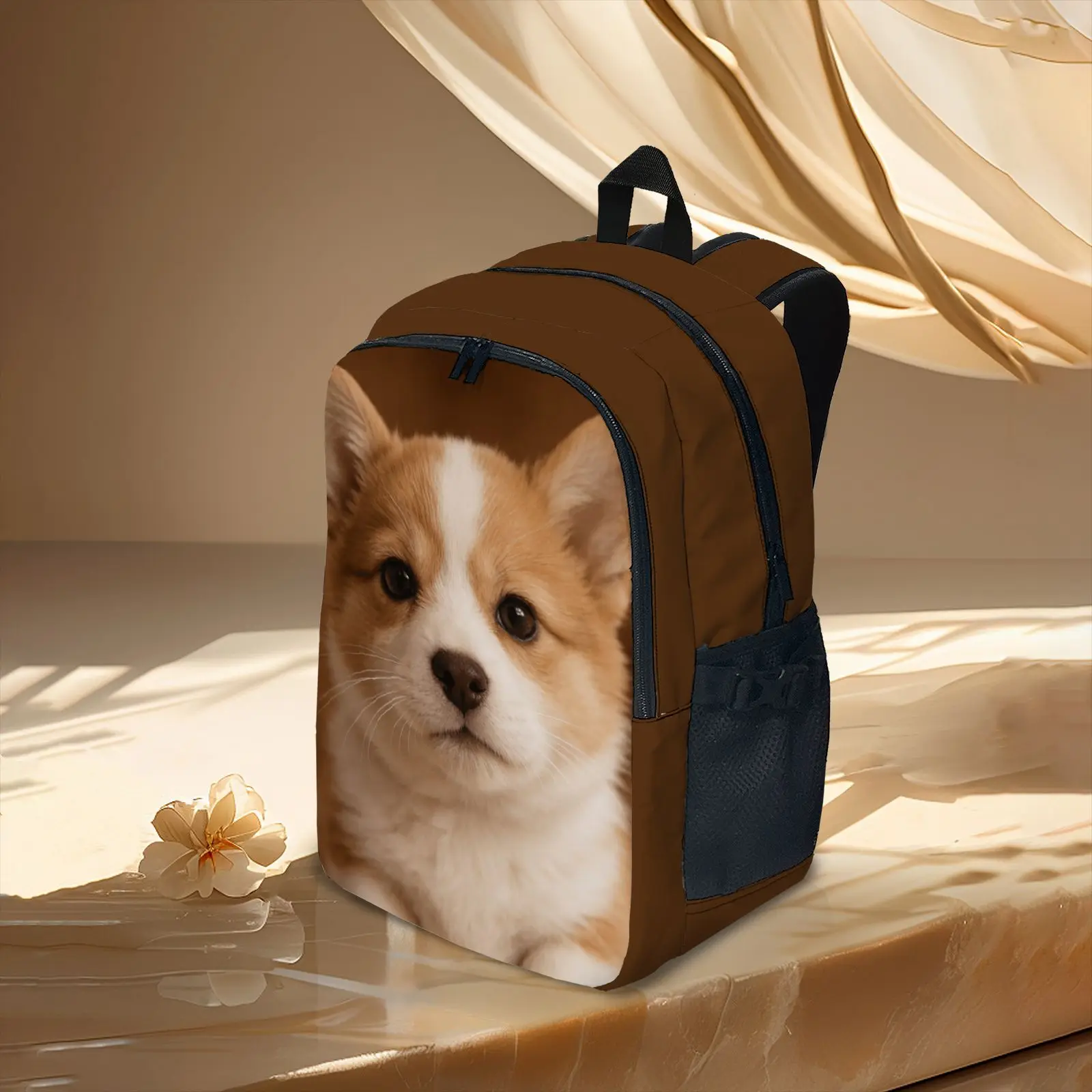 1pc Customizable Multi-Color Double Shoulder Bag with Multiple Compartments Laptop Bag Zipper Closure Commemorative Gift Item