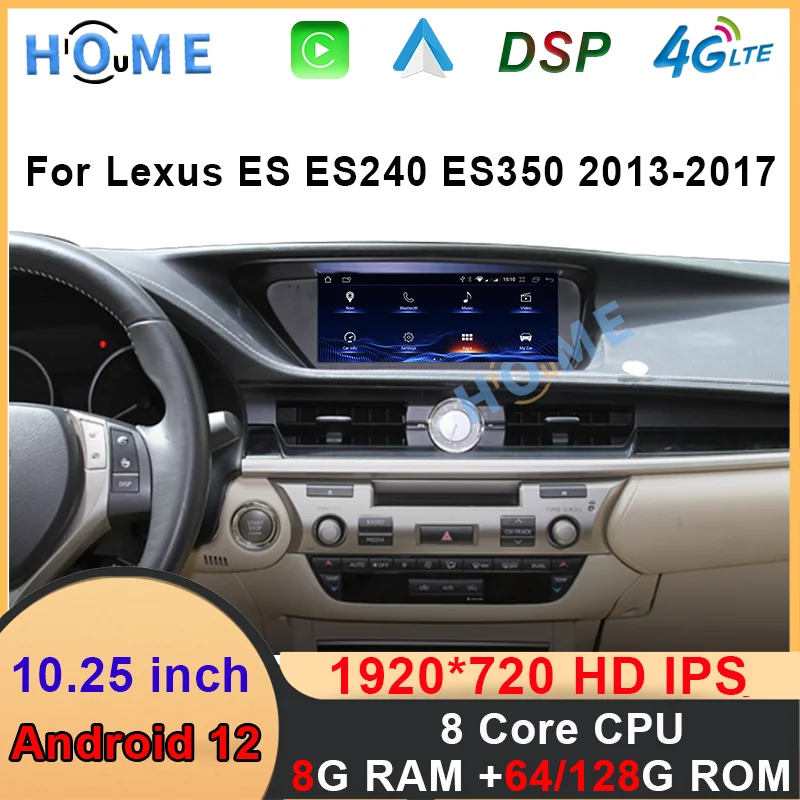 

Android 12 8+128G Car Radio GPS Navigation For Lexus ES240 ES250 ES350 ES300h 2013 - 2017 ES Multimedia Player CarPlay Autoradio