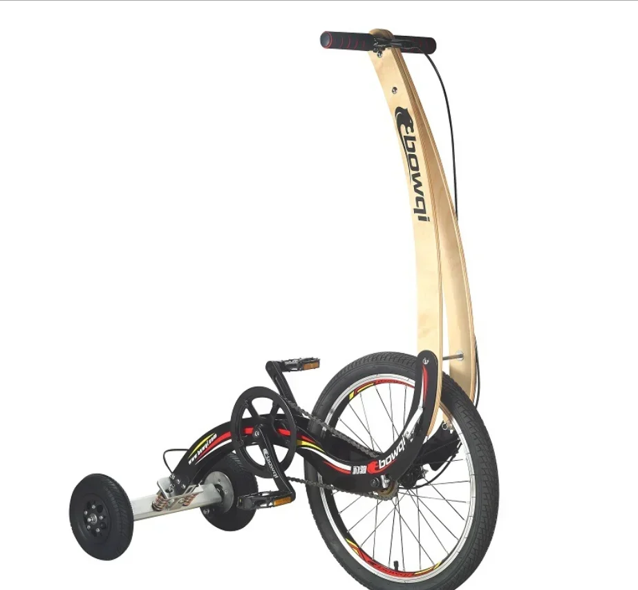 Three-wheeled sports car seat-less standing folding bicycle