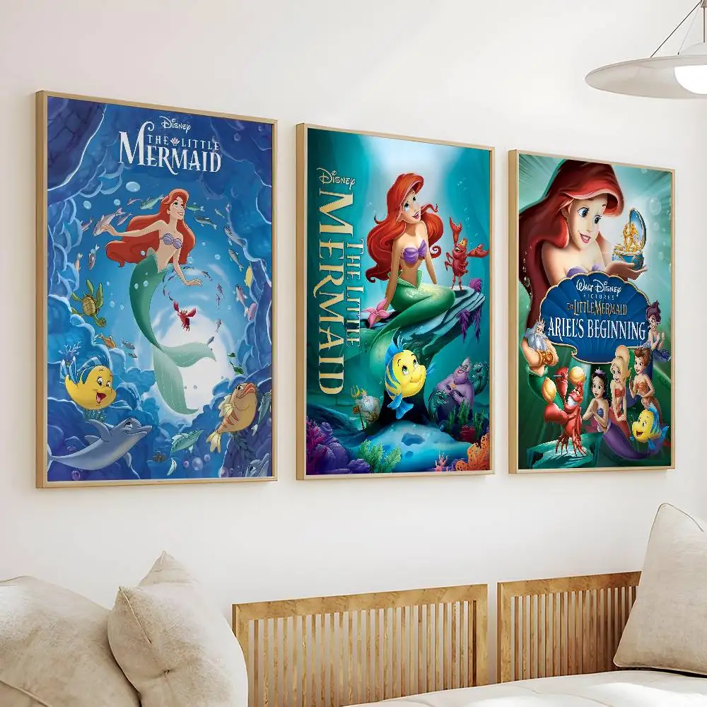 ارييل أنيمي الأميرة حورية البحر المشارك عالية الجودة طباعة مقاوم للماء جدار الفن ملصق لشريط غرفة المعيشة ديكور هدية #3