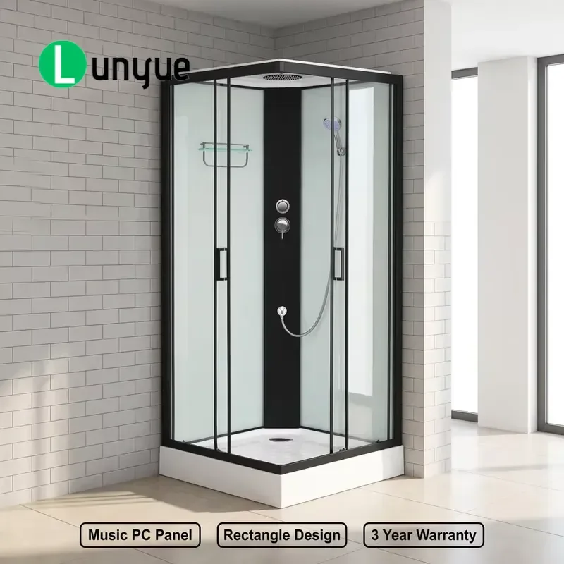 Modern Rectangle Sliding Shower Room Brushed Aluminum Frame Music Computer Panel Bathroom Enclosure Factory Price Durable