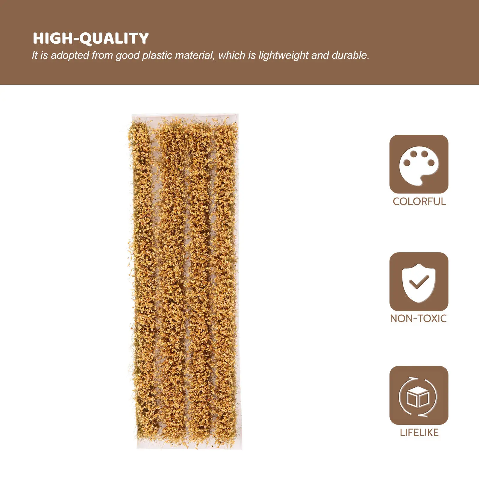 1Set Static Plastic Grass Strip Simulation Wheat Landscape Decor Miniature Sand Table Artificial Grass for 187 Scale Diorama view 4