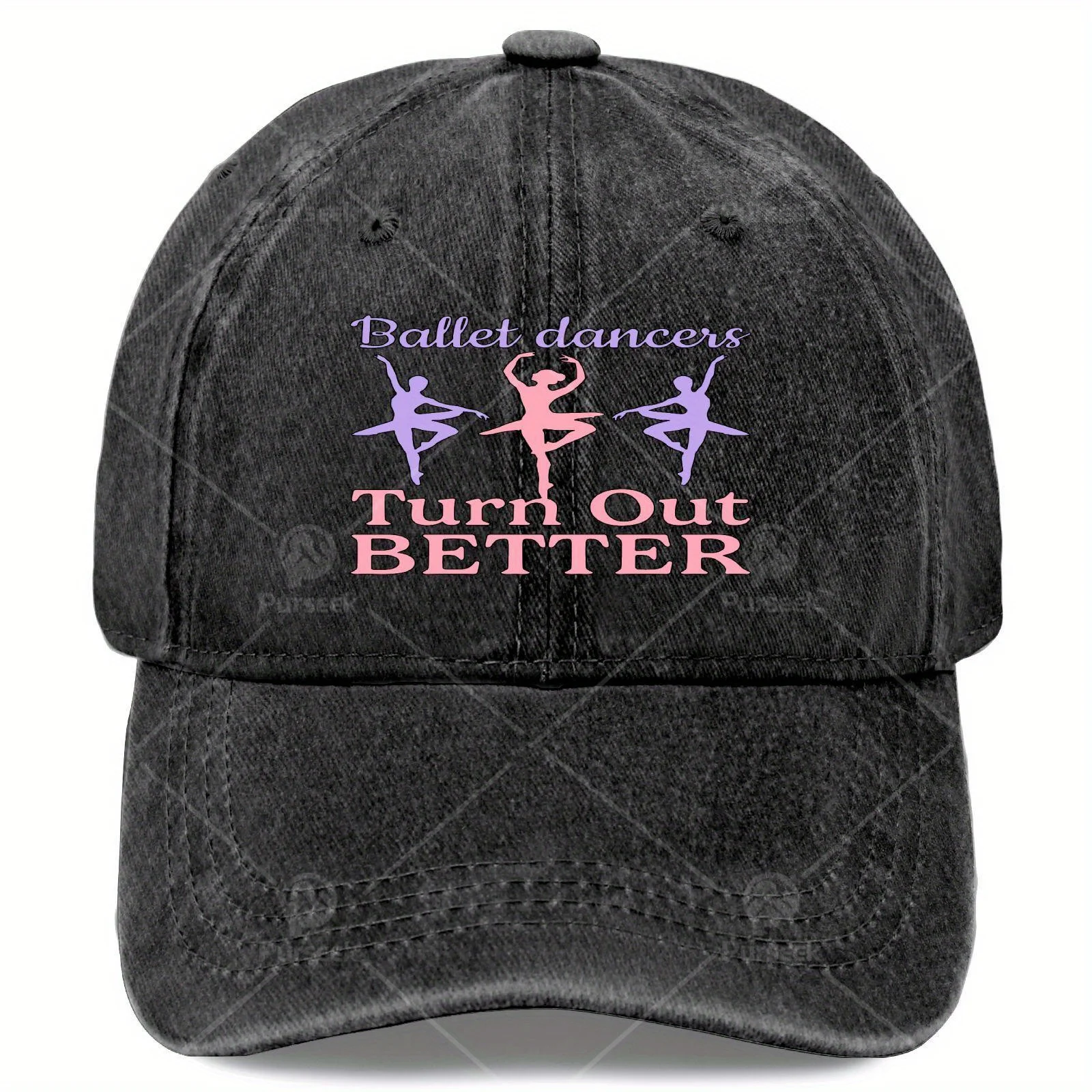 Funny Ballet Dancer Ballerina Full-Body Print Retro Unisex Baseball - Lightweight Round Top Hat with Bend Brim for Dance Practic