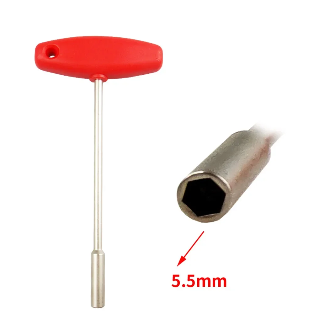 3.2/4.7/5.5mm Bicycle Concealed Spoke Wrench Durable Steel MTB Mountain Bike T Shaped Sleeve Built-in Spoke Cap Tool