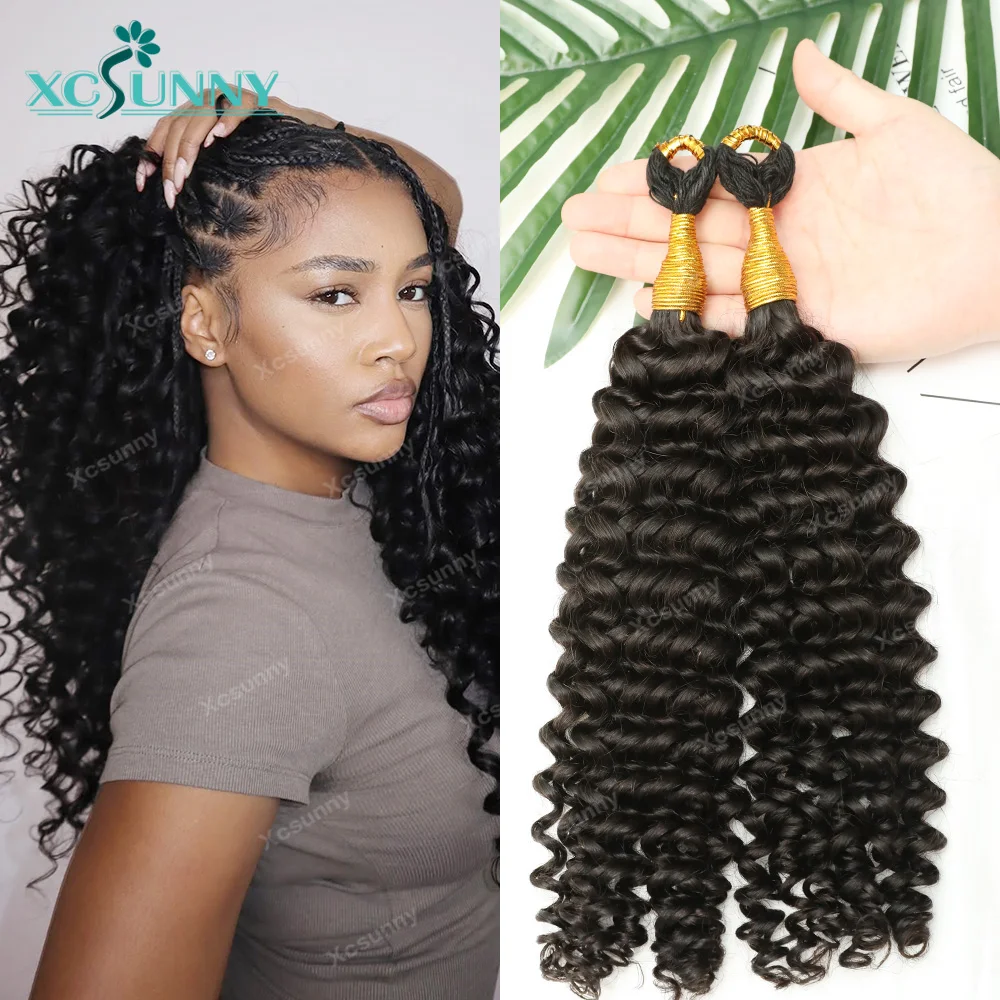 

Human Crochet Hair For Boho Braids Water Wave Pre Separated Feather Crochet Human Hair Extensions Bundles