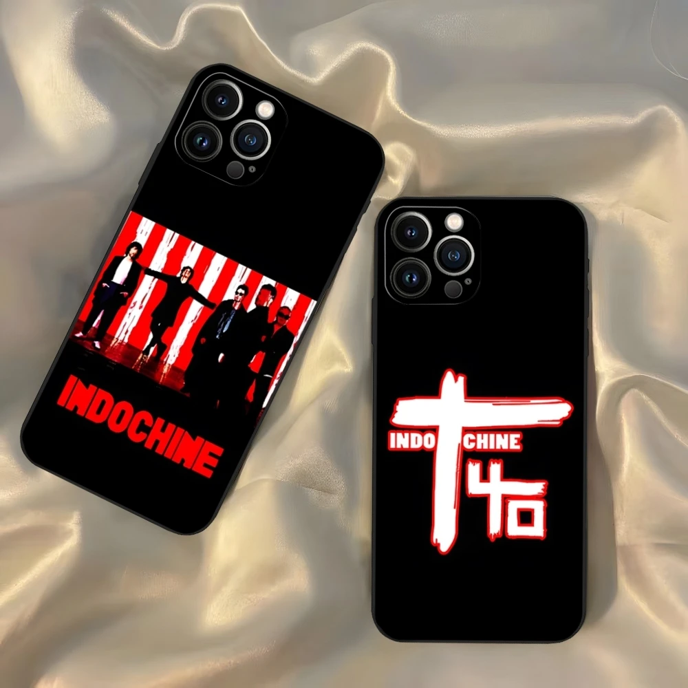 Best Of Indochine Band Phone Case for Iphone 16 15 14 13 12 11 Pro Max Xr X Xs Mini 8 Plus SE 2022 Black Soft Silicone Cover