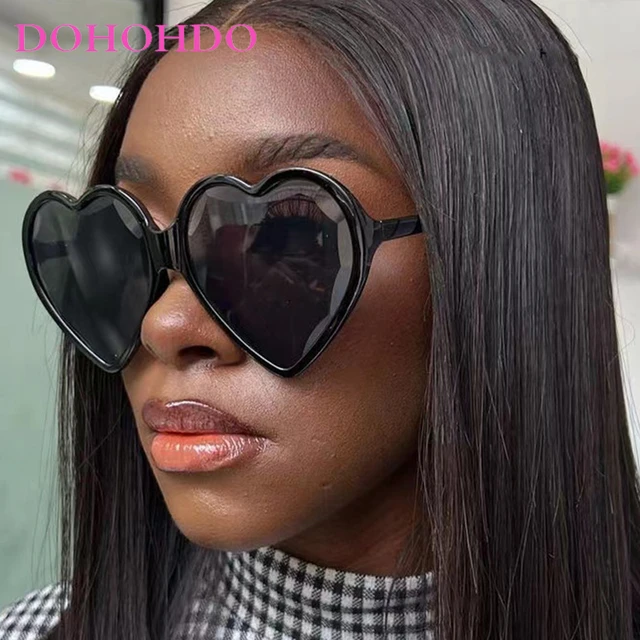 2024 New Trendy Big Heart Shape Sunglasses Women Sexy Fashion Oversized Sun Glasses For Female Male Party Travel Shades Eyewear