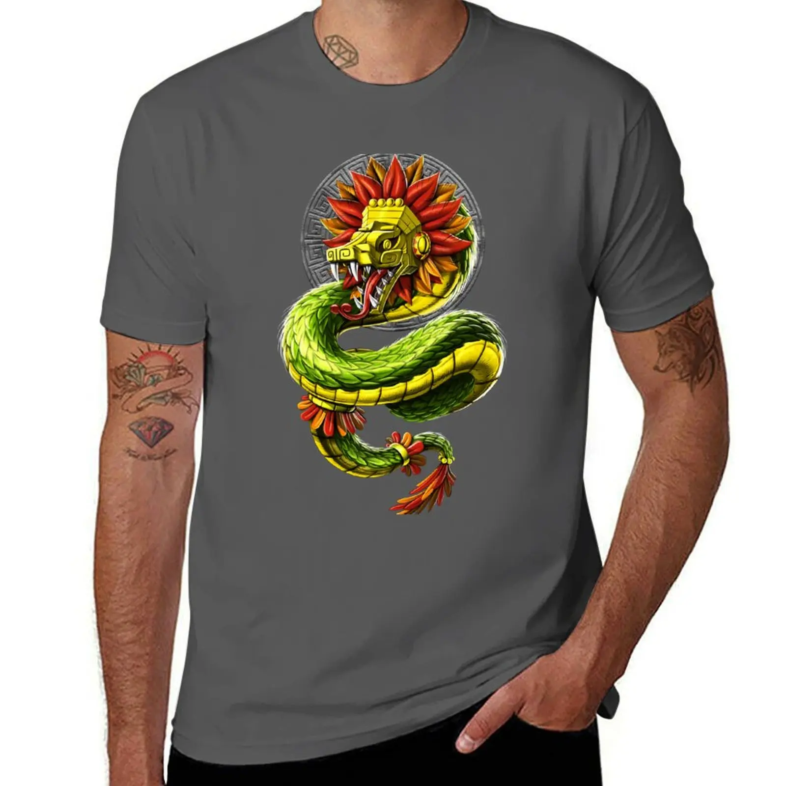 Serpent God Aztec Quetzalcoatl T-Shirt Quick Dry Light Sports T-Shirt