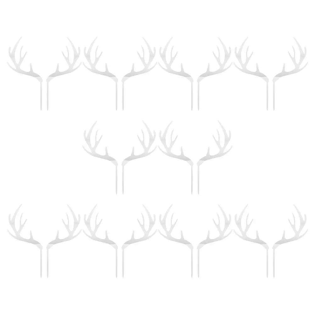 

20Pcs Acrylic Antler Cake Picks Christmas Cupcake Toppers Birthday Party Dessert Decoration Supplies Antler Cupcake Topper