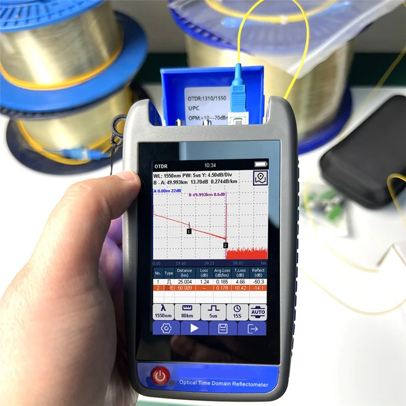 OTDR ファイバーテスター 1550Nm イベントマップ OPM OLS 視覚的障害ロケータ GPON EPON ネットワークアクティブライブケーブルテスト-新しい