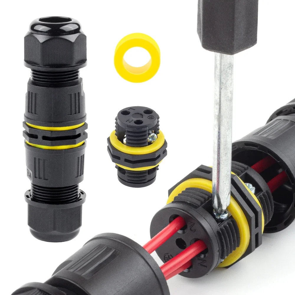 

Waterproof Connector,Electric Junction Box 2/3Pin Screw connection Solderless For 3-10mm Cable,Adapter terminal Outdoor