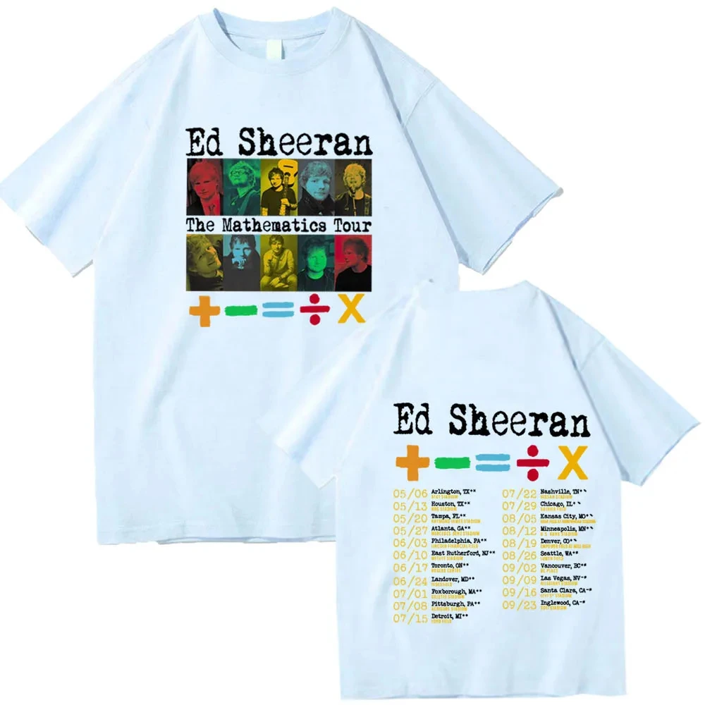 Ed Sheeran Mathematics Tour 2024 T-Shirts Harajuku Hip Hop O-Neck Short Sleeve Shirts oversized t shirt