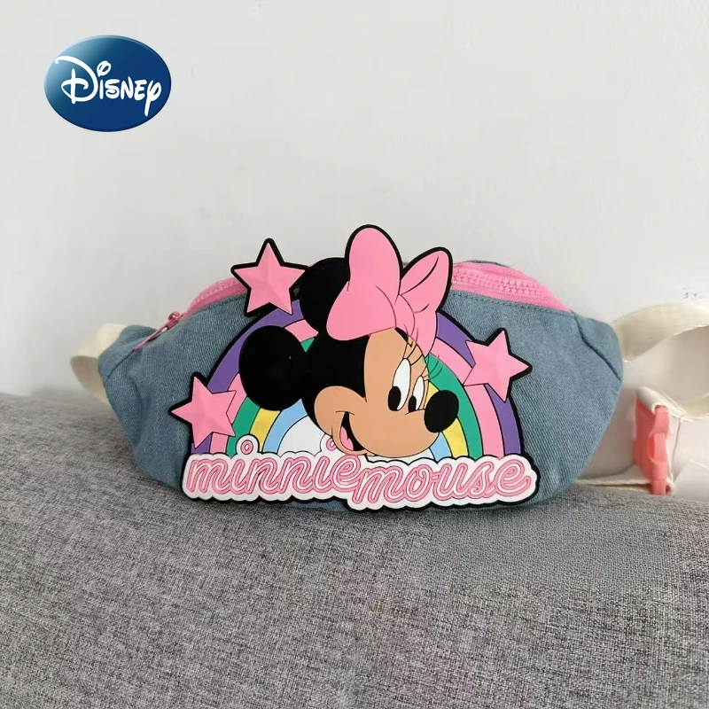

Disney Minnie's New Girls' Waist Bag Luxury Brand Original Girls' Chest Bag 3D Cartoon Girls' Bag Fashionable and High-quality