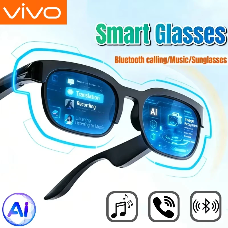 VIVO 2026 New Smart Glasses AI Translation Bluetooth Conversation Recording Listening To Music Smart Sunglasses for Men Women