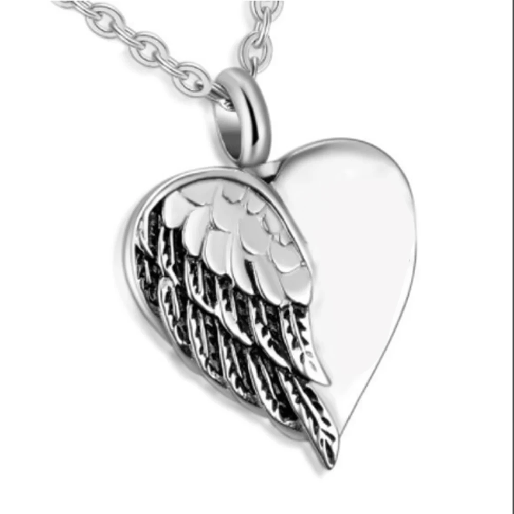 Stainless Steel Urns Your Wings Were Ready My Heart was Not Memorial Necklace Ashes Fashion Jewelry Keepsake Cremation Pendant