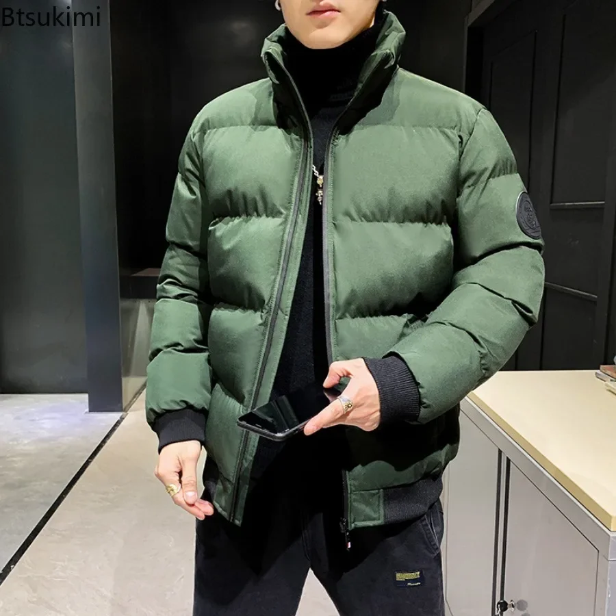 2024 Herren dicke warme Parkas Herbst Winter feste Baumwolle Jacke Mantel Stehkragen verdicken kurze Parkas Männer Wintermantel Parkas 5xl