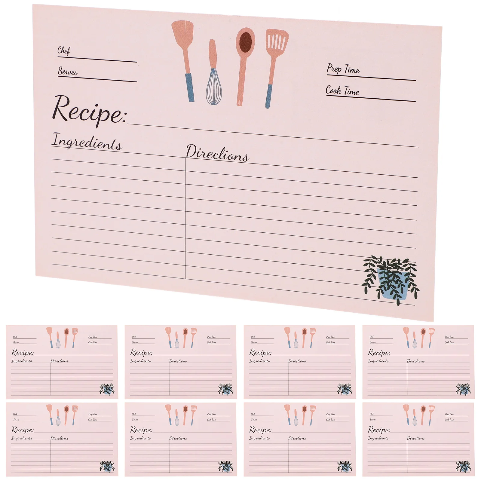 50 Uds. Tarjeta de receta tarjetas compactas de notas de comida fórmula de cocina decorativa Beige en blanco conveniente novia