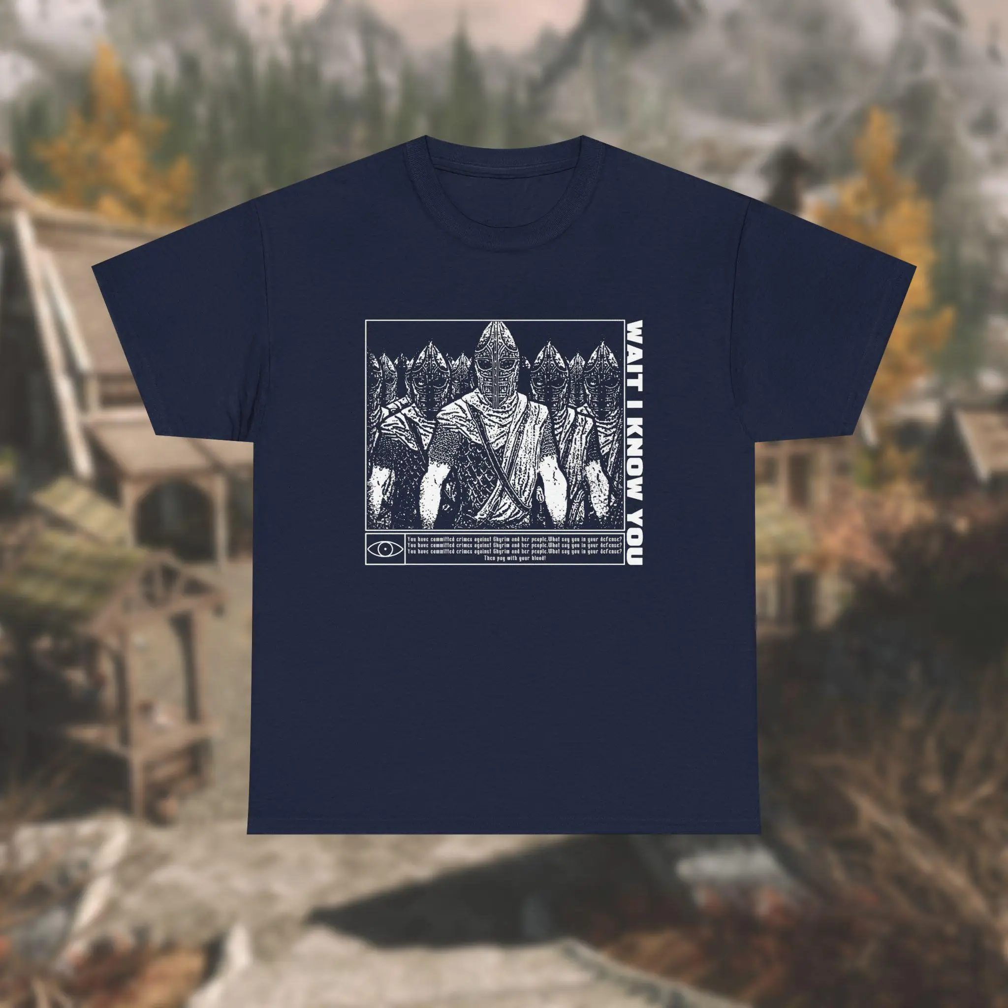 รอ ฉันรู้จักคุณแล้ว. เสื้อยืดลายธีม“เดอะ เอลเดอร์ สโครลส์ วี: สกายร์” (ยูนิเซ็กส์) เสื้อยืดลำลองลายพิมพ์