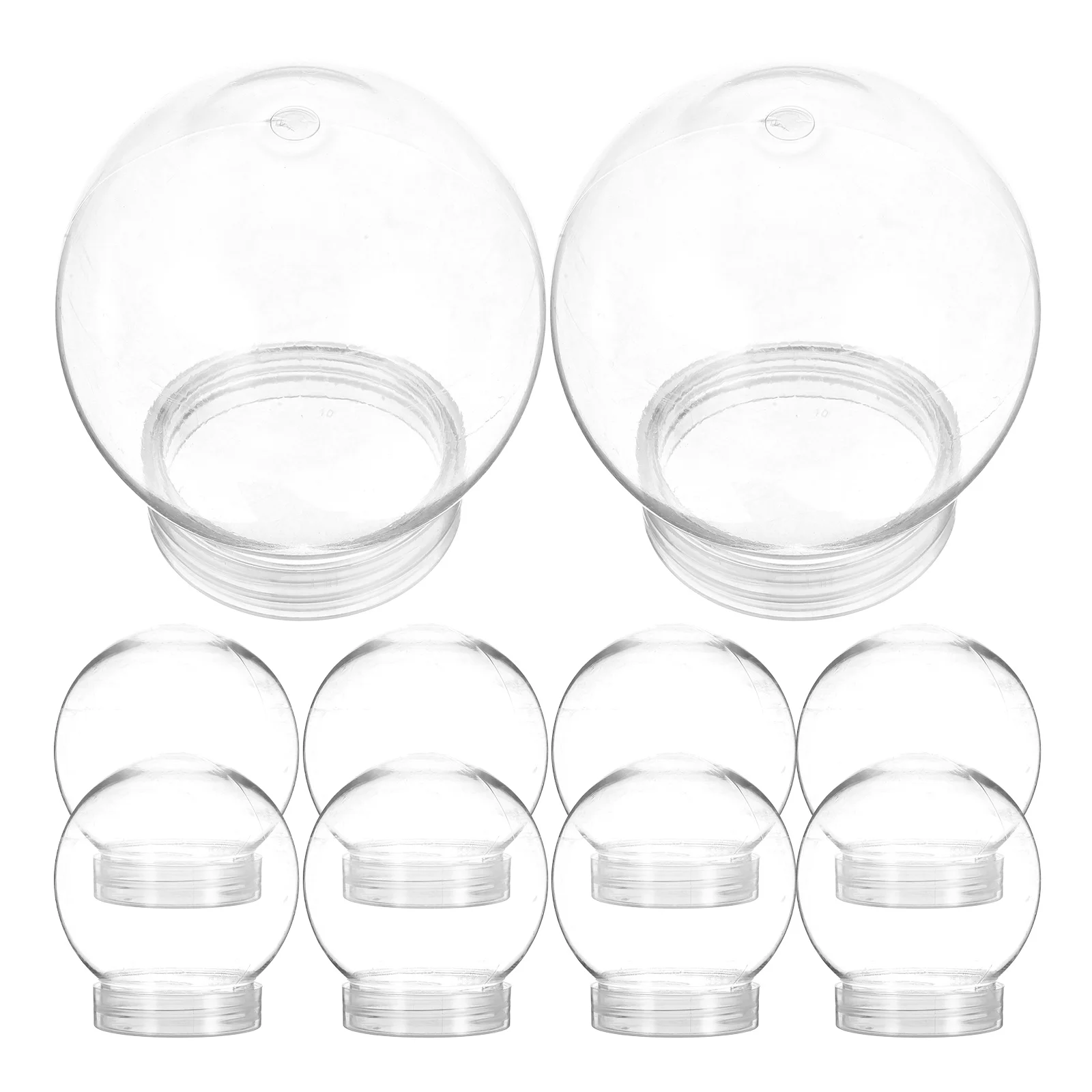 

10 Pcs Christmas Snow Globe Ball Shape Showcase DIY Supplies Plastic Crafts Making Water