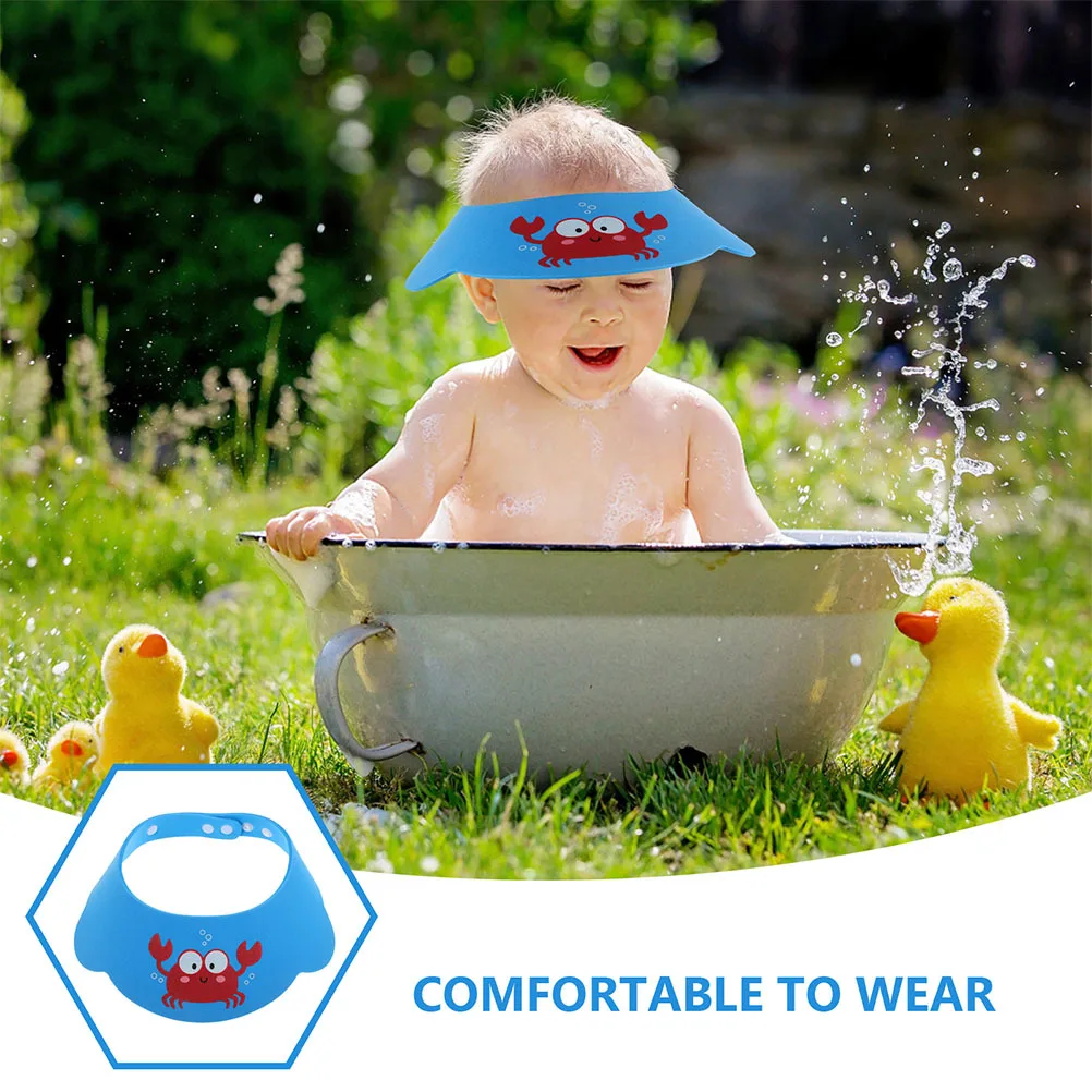 قطعتان من قبعة شامبو الأطفال السميكة للأطفال، درع غسيل قابل للتعديل، قبعة غسيل الشعر، قبعة استحمام للرضع للاستحمام والسباحة #6
