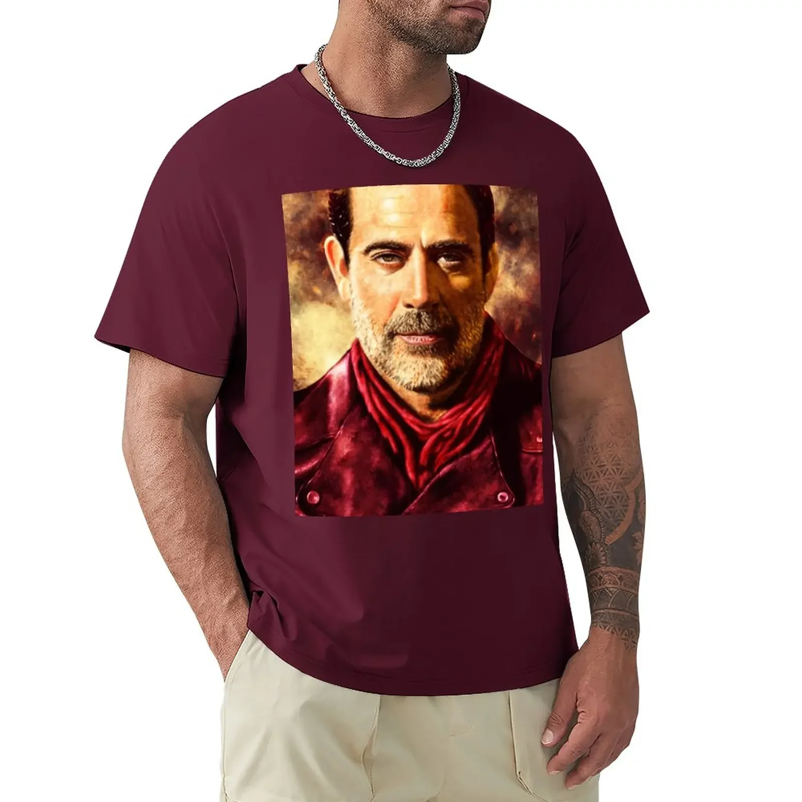 Футболка Negan, короткая блузка с графикой, тяжелые футболки для мужчин, стильная винтажная аниме одежда, отличительные Аниме футболки