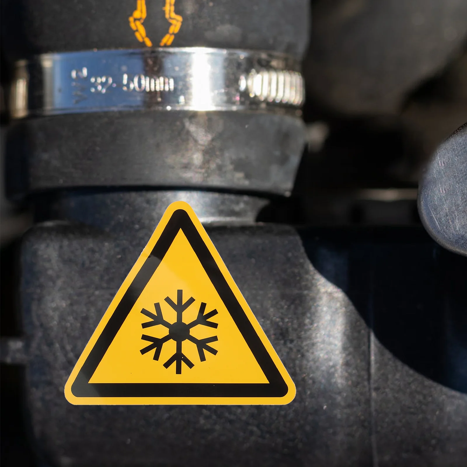 3 قطعة ملصق تحذير بدرجة حرارة منخفضة ملصق أمان متين للمعدات ملصق تحذير مقاوم للماء ومقاوم للحرارة