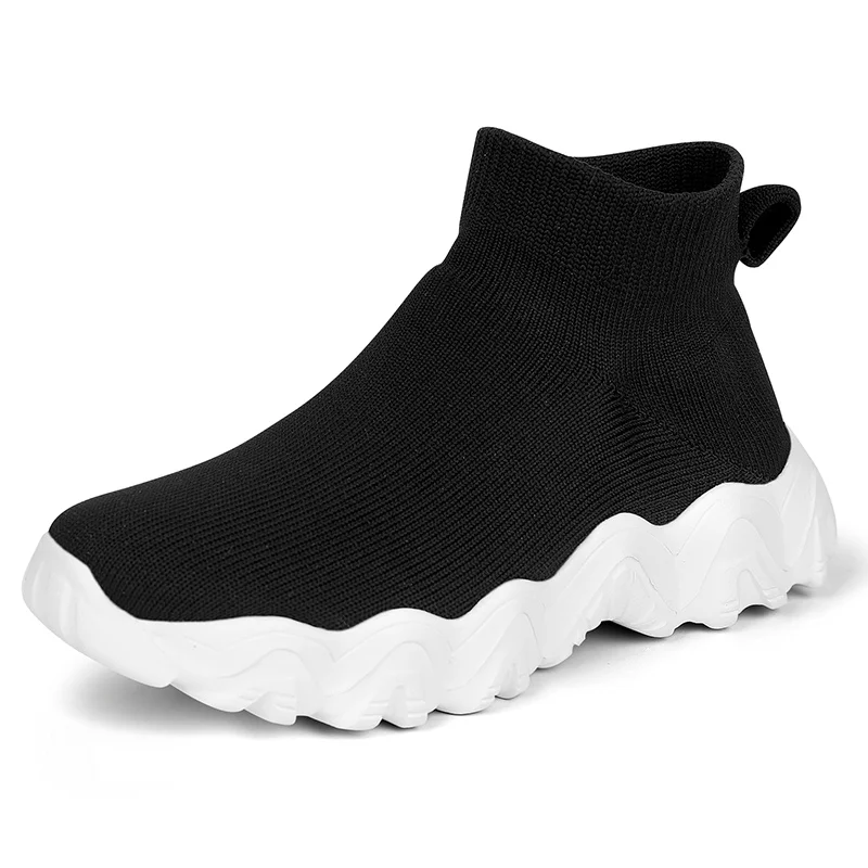 Kids Shoes Boys Sneakers Fashion Knit High Top Shoes Comfortable Casual Running Sports Tennis Shoes for Girls