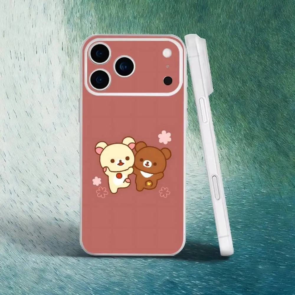Cute R-Rilakkuma Bear Phone Case For iPhone 17,16,15,14,13,12,X,XS,Pro,Max,Plus,E,Air,Mini with Magsafe Magnetic Frosted Clear