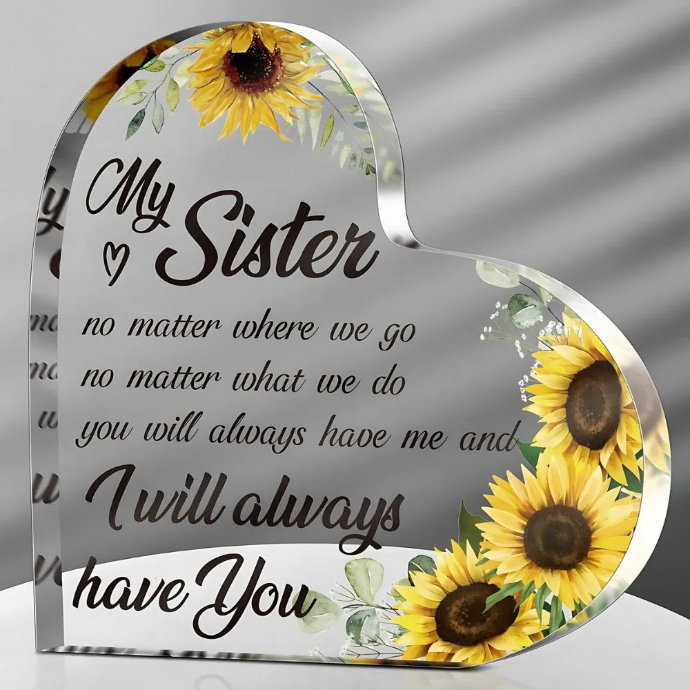 Set de regalo de amistad acrílico para mujeres y hermanas, perfecto para cumpleaños, Diez Yous y ocasiones especiales, diseño único de girasol