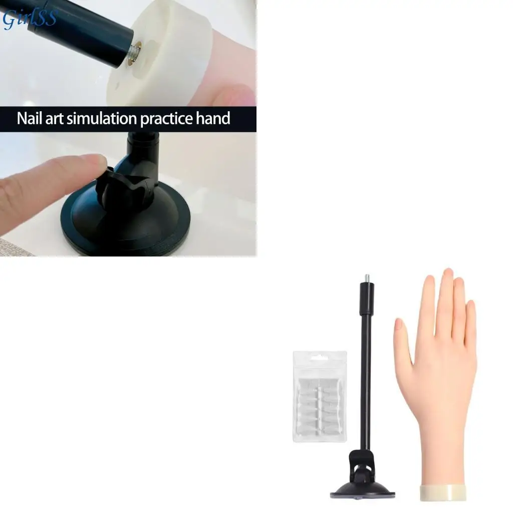 

Reusable Artificial Practice Hand For Nail Art Featuring Realistic Skin Texture And Stable Base T4MB