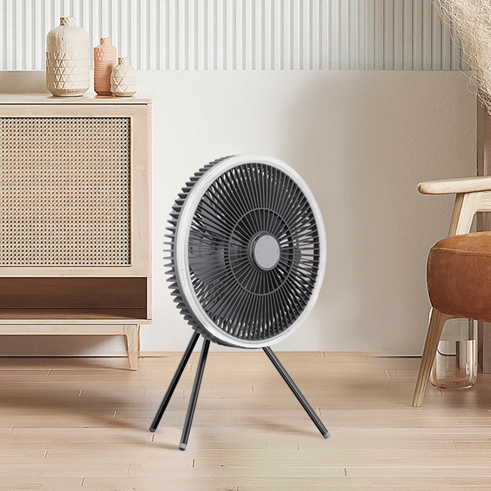 Multi-functional Four Gears Wind Speed Outdoor Camping Fan Portable Magnetic RF Remote Control Desktop Tripod Air Cooling Fan