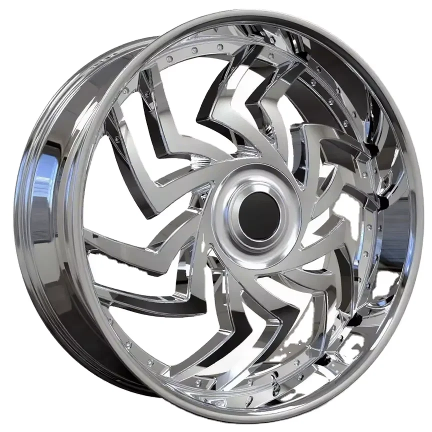 SY-3014 Custom 2-piece Triple Chrome Wheels Floating Caps for Audi Benz Lexus Multi Spoke Passenger Car Wheel