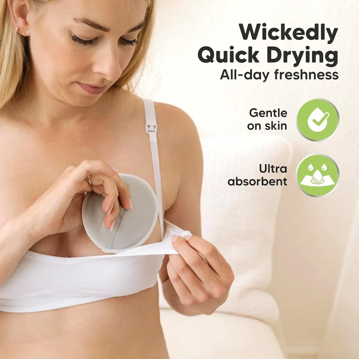 4 szt. Wkładki laktacyjne z bambusa, wykonane z rayonu, wielorazowe i nadające się do prania.