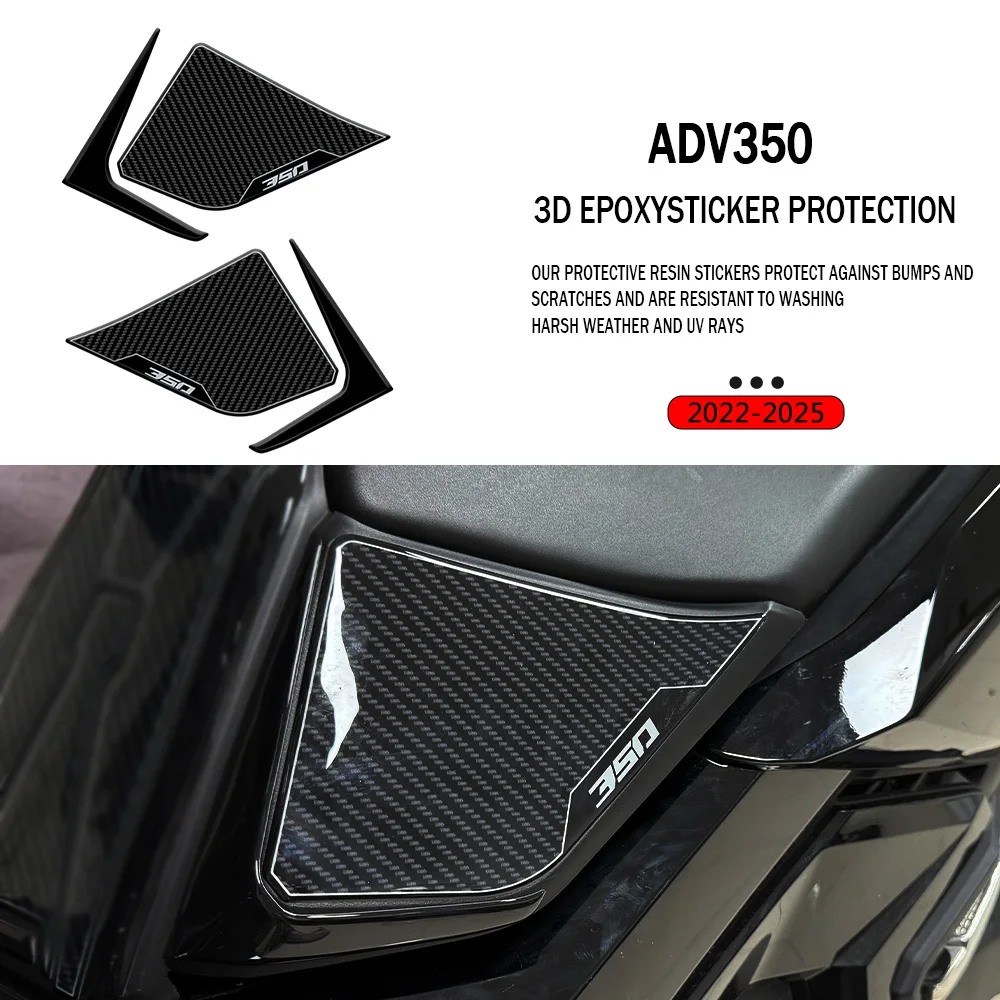 

Наклейки для ADV 350, передняя защита сиденья мотоцикла, 3D наклейки из смолы, аксессуары ADV350 2022 2023 2024 2025