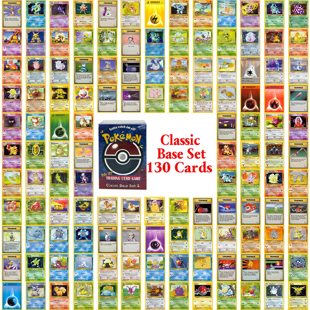 

130 шт. PKM весь набор PTCG-Classic Bast Set, коллекция прокси-карточек, игровая игрушка, полный набор Alakazam Blastoise Chansey Clefable Clefairy