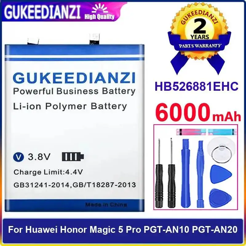 

HB526881EHC Reliable Replacement 6000Mah Mobile Phone Battery For Huawei Honor Magic 5 Pro Pgt-AN10 Pgt-AN20