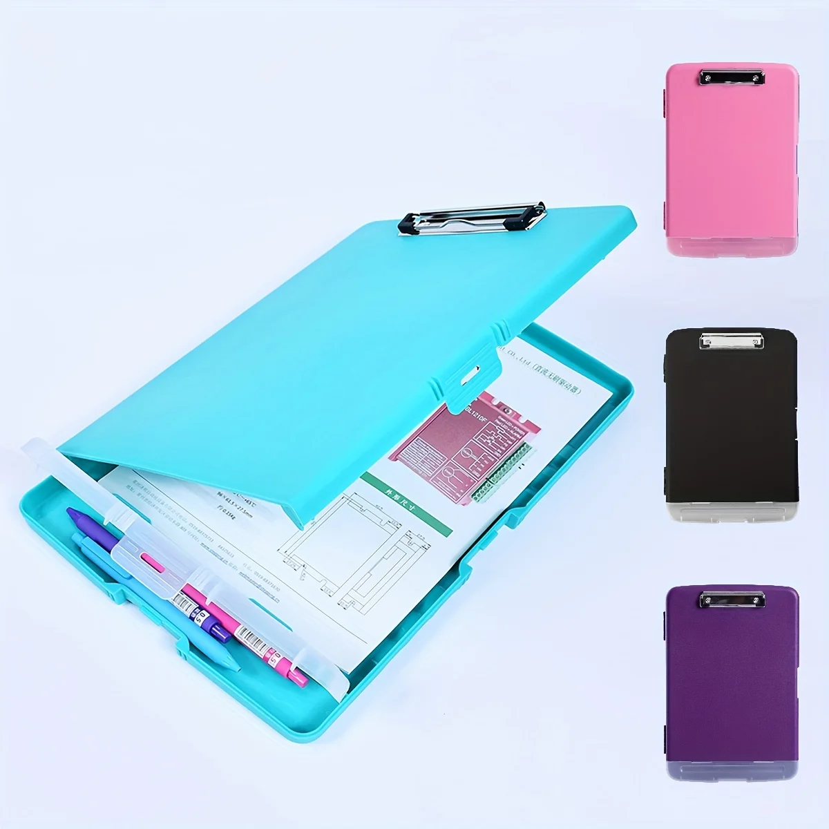 

1 pc- Multifunctional Writing Board with Hooks, Single Force Clamp, File Box, Writing Board Clamp,Portable Material Folder
