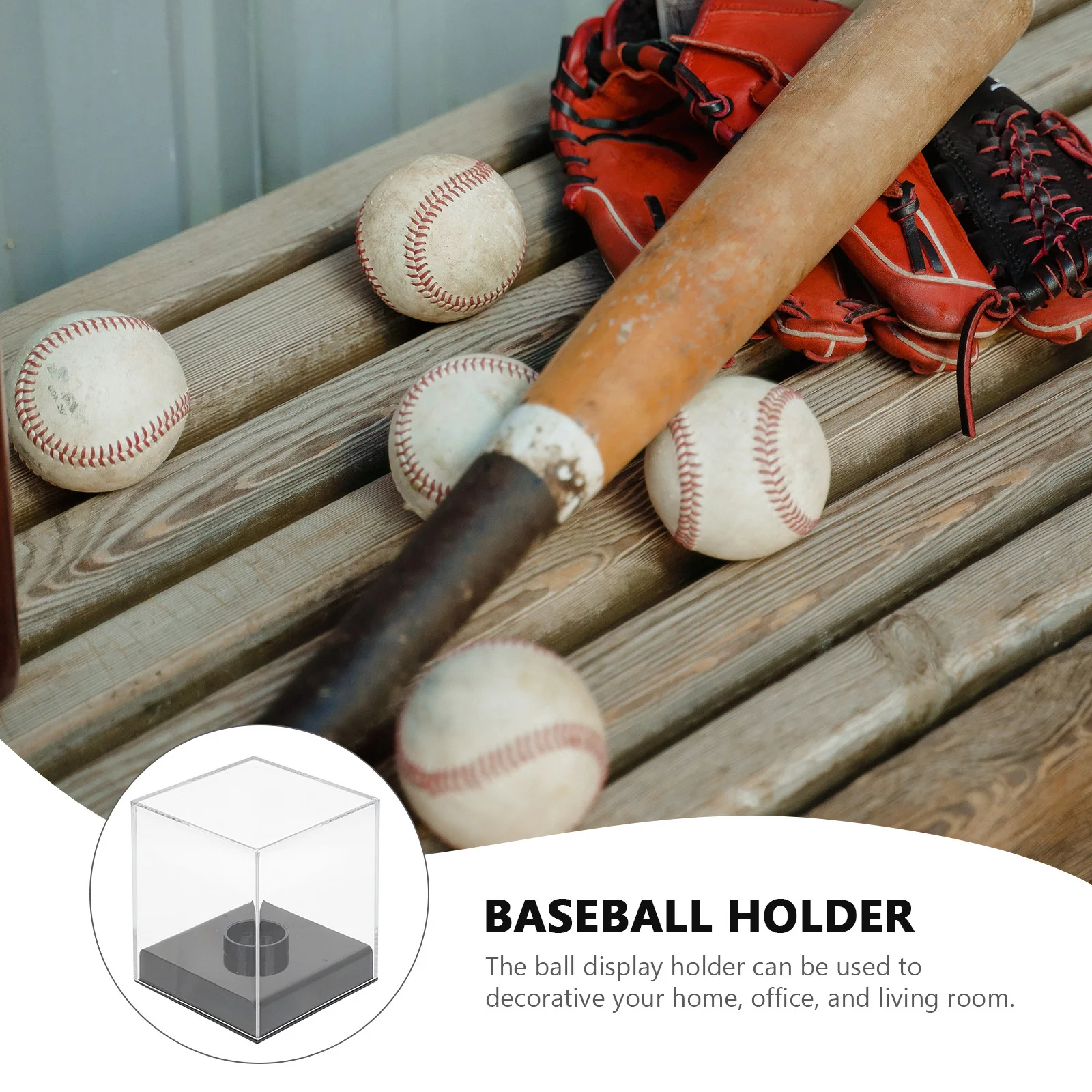 

Baseball Display Case Made of High-Grade Acrylic Small Clear Display Box with Holder Preventing Ball Movement Baseball Holder