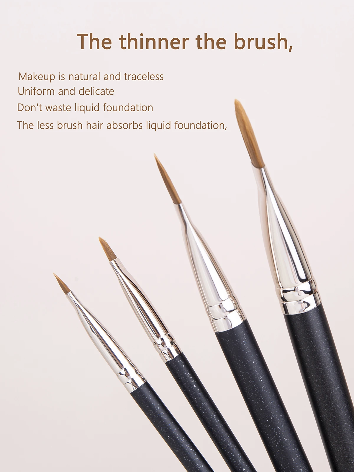 1/4 Stück flacher, runder, ultradünner Foundation-Concealer-Make-up-Pinsel, Kontur-Flüssigcreme-Concealer-Make-up-Werkzeug für Anfänger – Detail 6