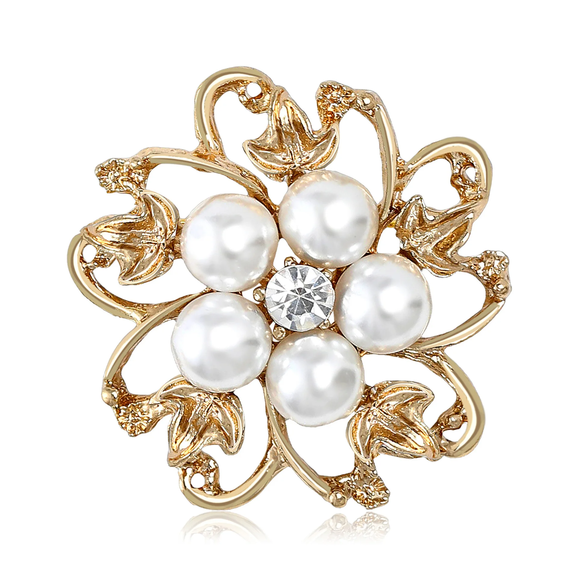

Fashionable Pearl Rhinestone Alloy Brooch, Women's Floral Banquet, Party Suit Jacket, Accessories, Jewelry, Birthday Gift