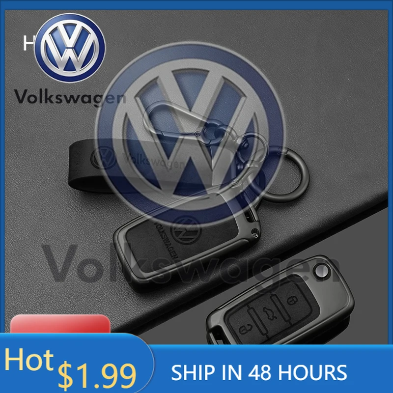 

For VOLKSWAGEN Alloy Leather Car Remote Key Case Cover for VW Volkswagen Polo Tiguan Passat B5 B6 B7 Golf 4 5 6 MK6 Jetta Lavida