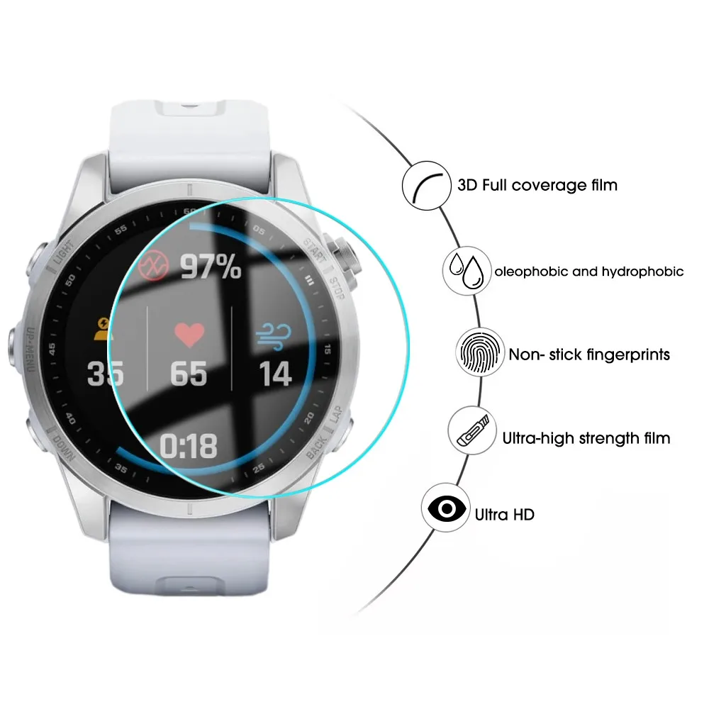 1-5 قطعة طبقة رقيقة من الزجاج الواقي لـ Garmin Fenix 8 7 7x 7s Pro شاشة مضادة للخدش HD فيلم مقسى لـ Garmin Fenix8 43 مللي متر 47 مللي متر 51 مللي متر #4
