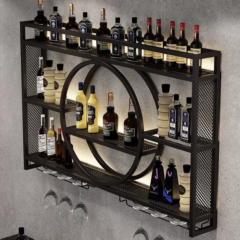 

Iron Bar Counter,Wine Rack,Wall Mounted Wine Cabinet, Wall Mounted Bar, Red Wine Restaurant, Wall Mounted Bottle Display Cabinet