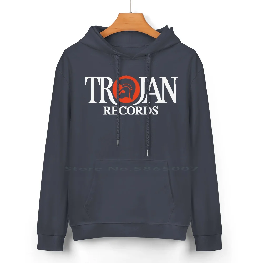 Trojan Records Label Cotton Hoodie Sweater 24 Colors Humorous Records Trojan Music Movie Label Tage Fun 100% Cotton Hooded