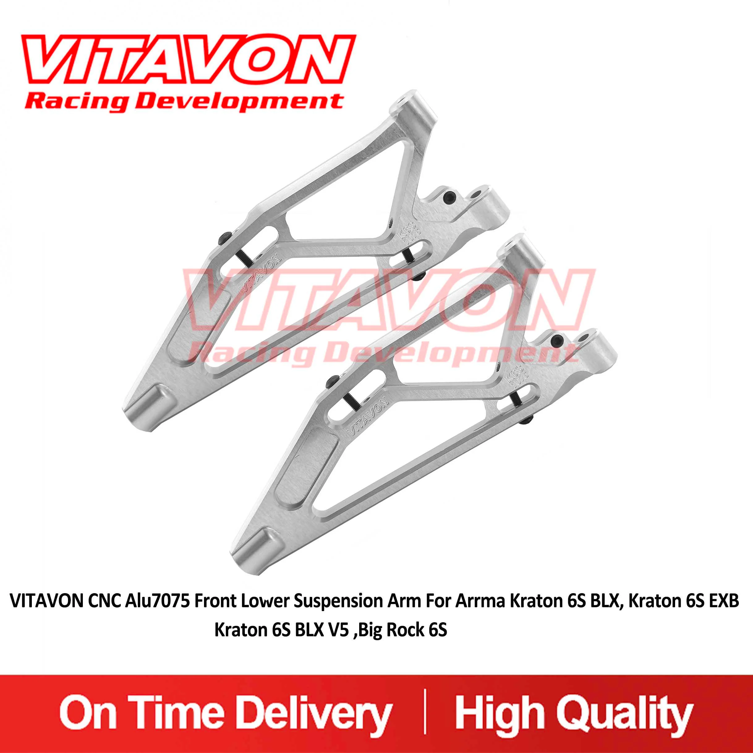 

VITAVON CNC Alu7075 Front Lower Suspension Arm For Arrma Kraton 6S BLX, Kraton 6S EXBKraton 6S BLX V5 ,Big Rock 6S