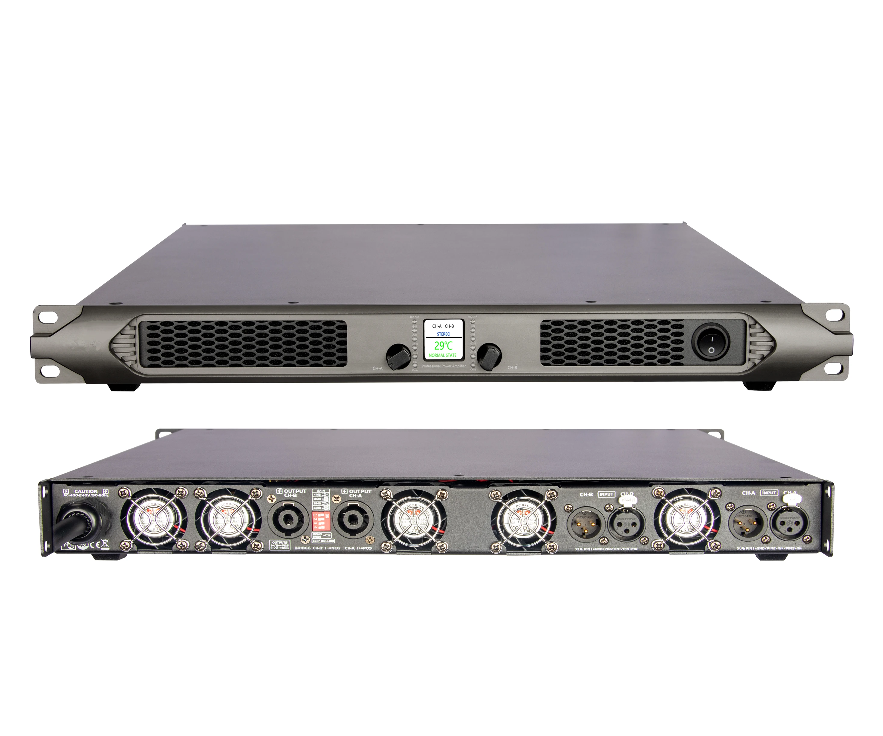 

XTUGA TF42 2 Channels Professional Mixer Amplifier Digital Amplifier High Power Stage 4200W Stage Performance Digital Amplifier