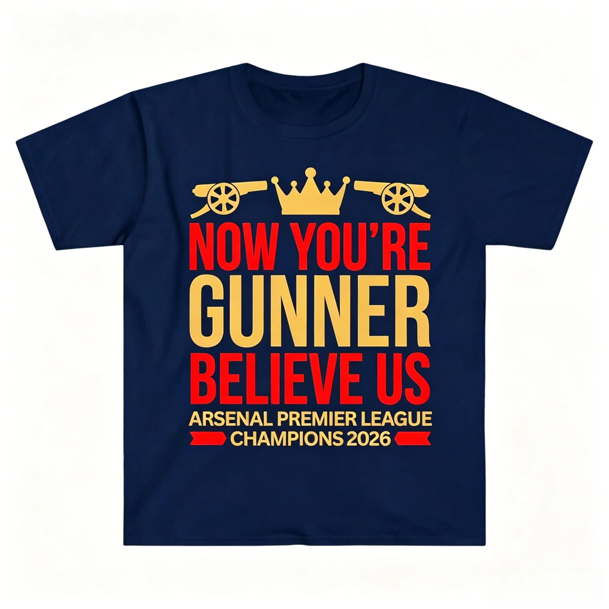 Arsenal 2026 Champion Graphic 100%Cotton Unisex Tshirt Summer High Quality Men's Women's Fashion Football Commemorate Shirt