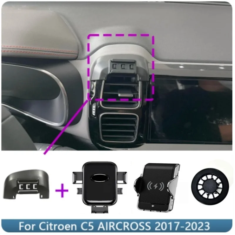 

Car Phone Holder For Citroen C5 AIRCROSS 2017 2018 2019-2023 Fixed Bracket Base Special Car Cell Phone Mounts Wireless Charging